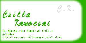 csilla kamocsai business card